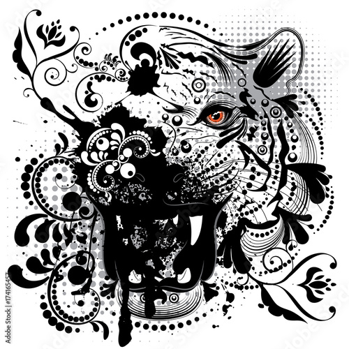 Fototapeta Naklejka Na Ścianę i Meble -  Ornamental Tiger Portrait