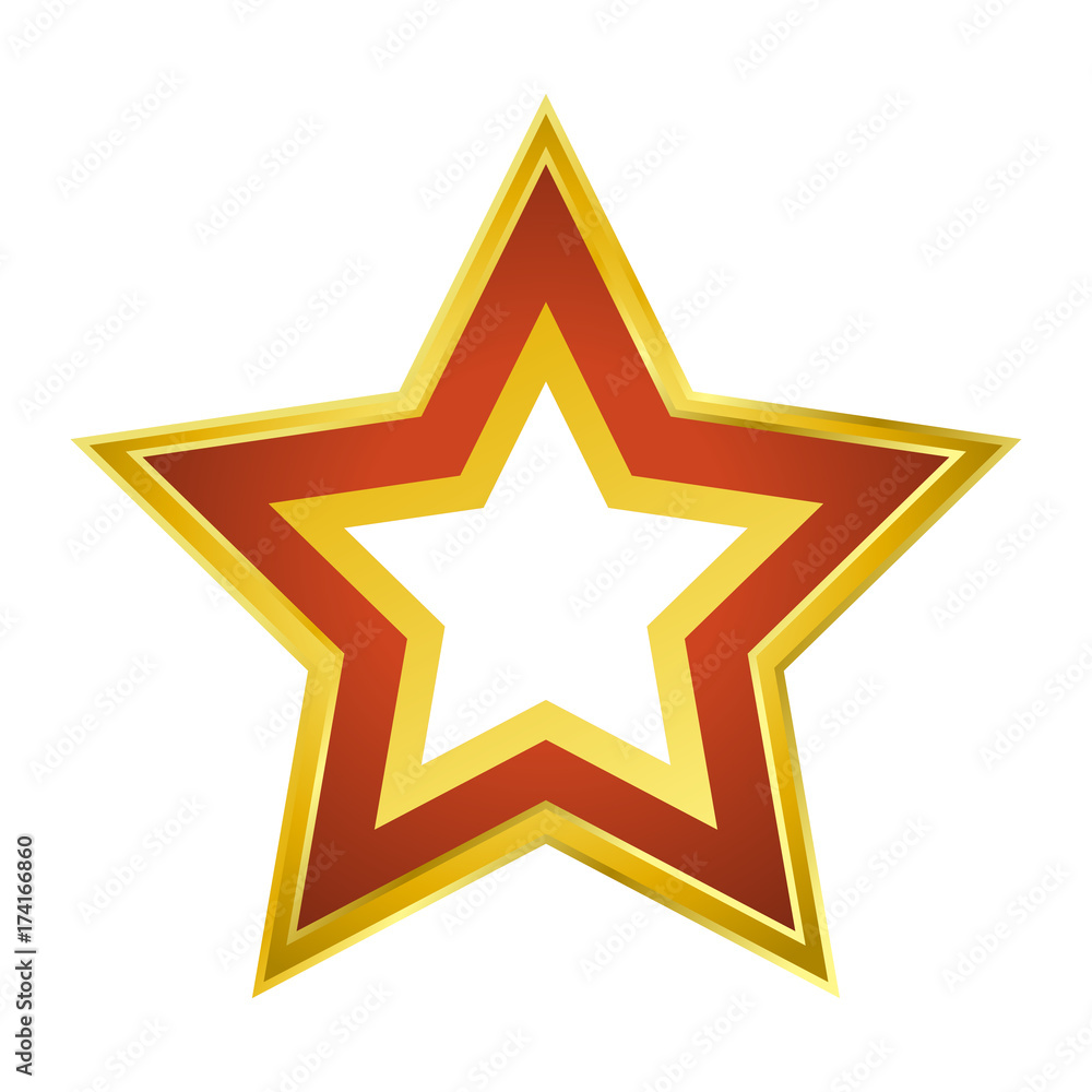 Shiny bright five-pointed star flat vector illustration Shiny bright five-pointed star flat vector illustration