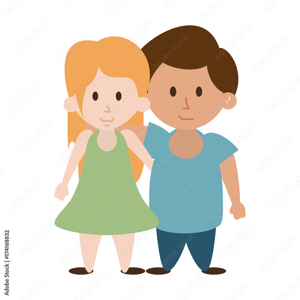 couple cute man and woman icon image vector illustration design couple cute man and woman icon image vector illustration design