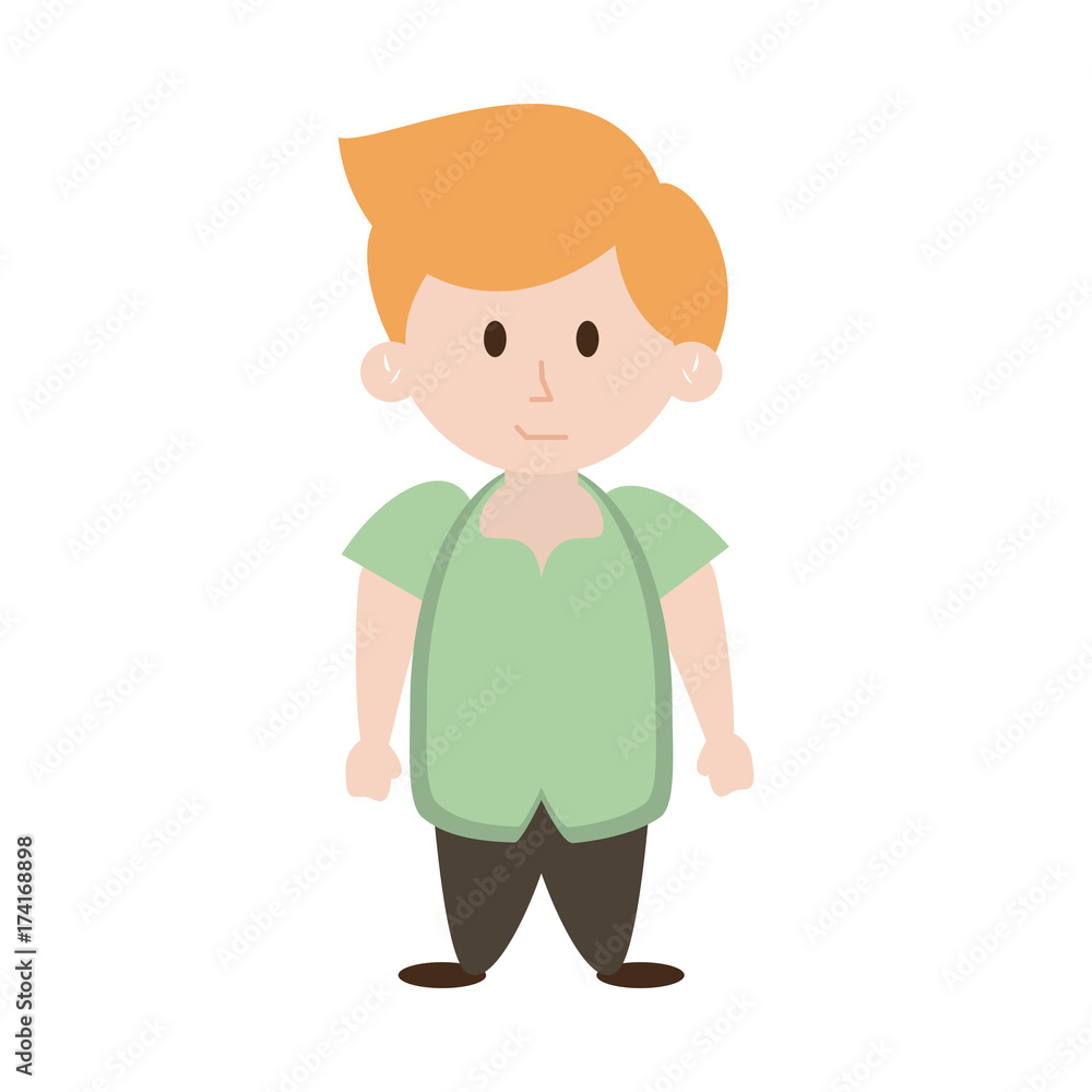 young happy boy wearing mint green shirt  icon image vector illustration design 
