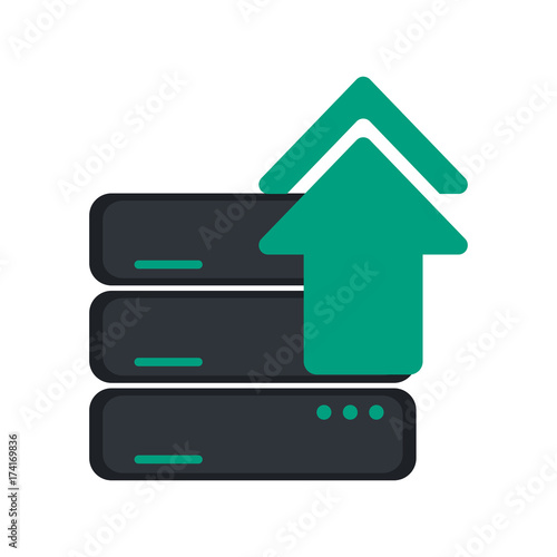 server upload web hosting icon image vector illustration design 