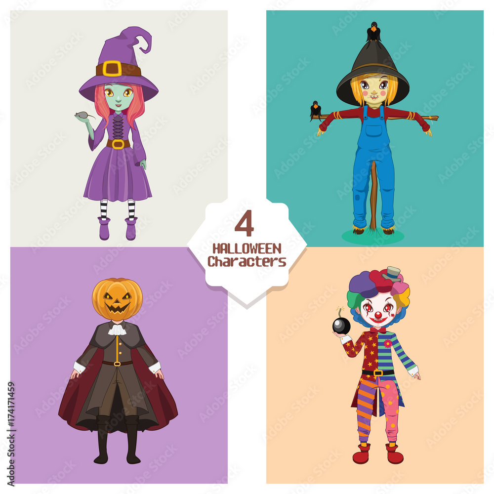 Collection of Halloween dolls