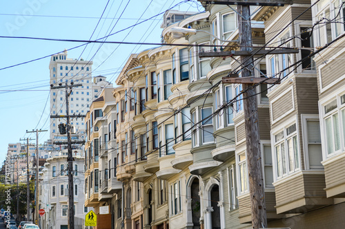 lined victorian houses at san francisco street, california © jon_chica