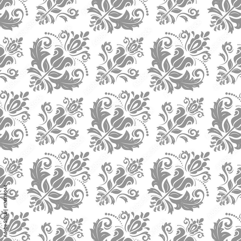 Classic seamless vector silver pattern. Traditional orient ornament. Classic vintage background Classic seamless vector silver pattern. Traditional orient ornament. Classic vintage background