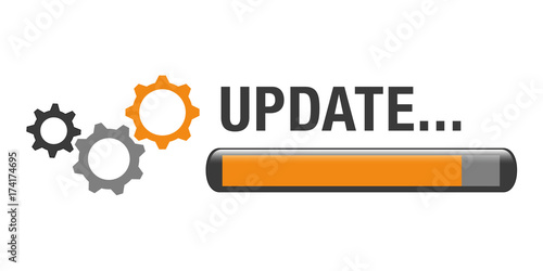 update wird durchgeführt drei zahnräder orange grau