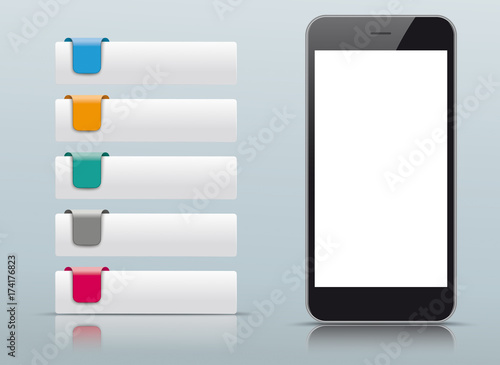 5 Colored Tabs Smartphone