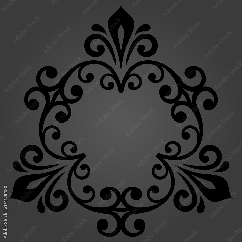Elegant vector dark ornament in classic style. Abstract traditional pattern with oriental elements. Classic vintage pattern Elegant vector dark ornament in classic style. Abstract traditional pattern with oriental elements. Classic vintage pattern