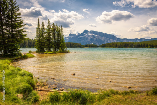 Two jack lake in Banff National Park with Mt. Rundle in the background