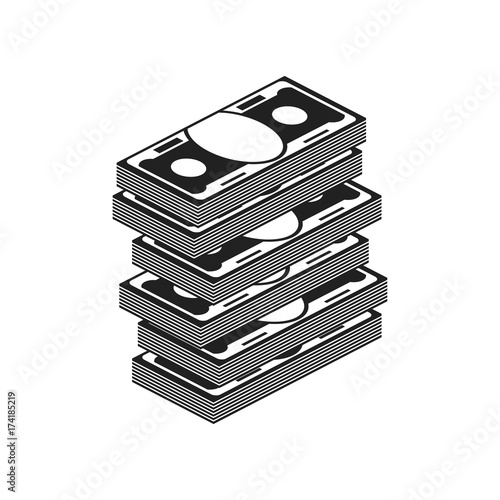 money stack black icon