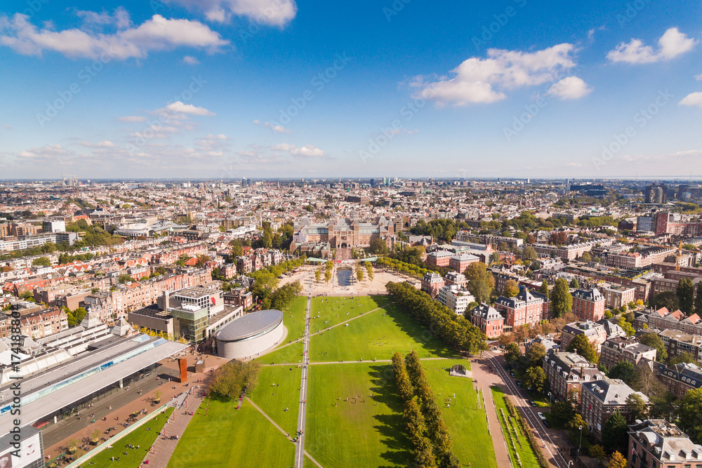 Museum square of Amsterdam, view from above