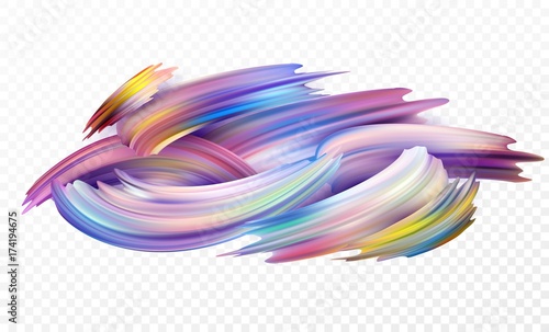 Color brushstroke oil or acrylic paint design element for presentations, flyers, leaflets, postcards and posters. Vector illustration