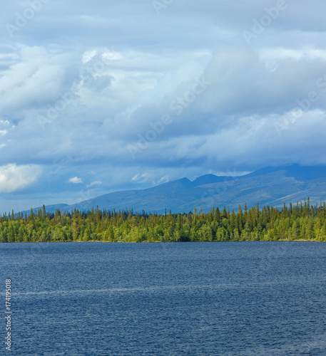 Views of the Khibiny mountains. Photographed on lake Imandra, Kola Peninsula, Russia