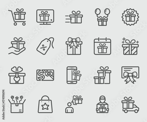 Gift line icon photo