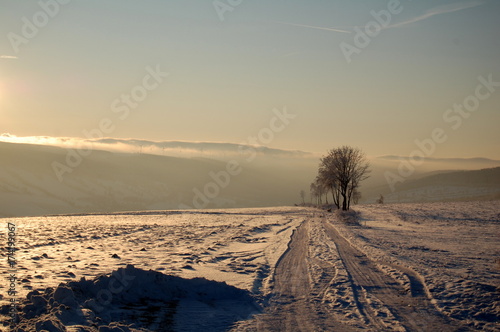 Winter im Erzgebirge Sonnenaufgang