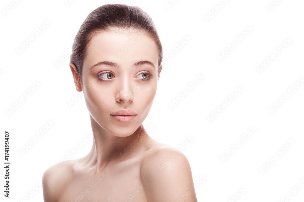 closeup portrait of young woman with clean fresh skin closeup portrait of young woman with clean fresh skin