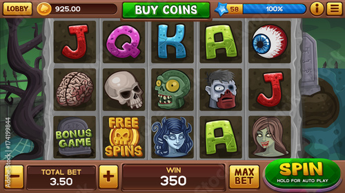 Zombie background for slots game. Vector illustration