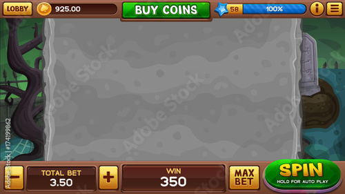 Zombie background for slots game. Vector illustration