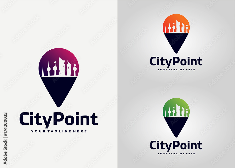 City Point Logo Template Design Vector, Emblem, Design Concept, Creative Symbol, Icon