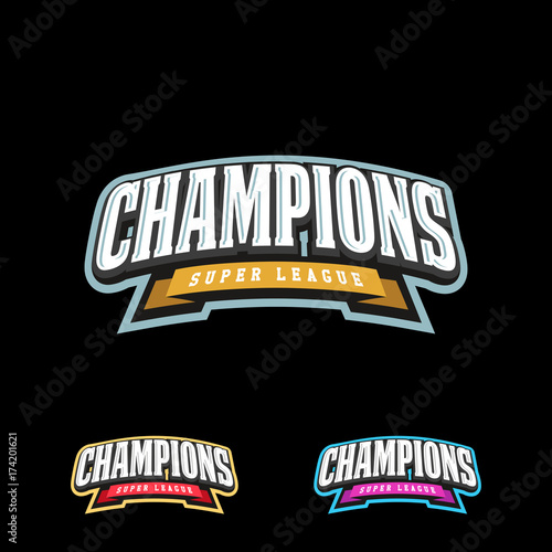 Champion sports league logo emblem badge graphic typography