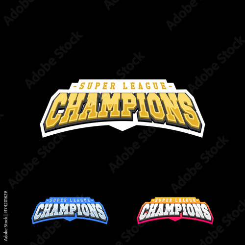 Champion sports league logo emblem badge graphic typography