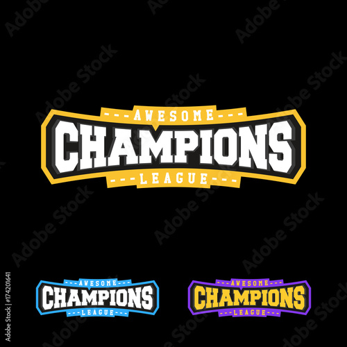Champion sports league logo emblem badge graphic typography