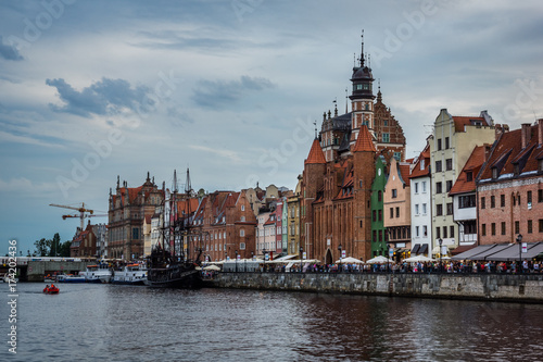 Mariacka Gate on old town in Gdansk city, Poland
