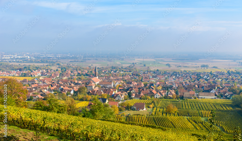 Fototapeta premium Beautiful village Kintzheim in alsace, France
