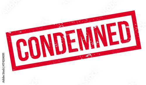 Condemned rubber stamp. Grunge design with dust scratches. Effects can be easily removed for a clean, crisp look. Color is easily changed.