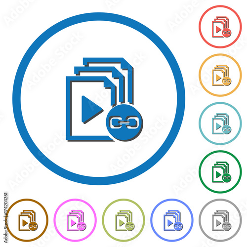 Link playlist icons with shadows and outlines