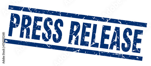 square grunge blue press release stamp
