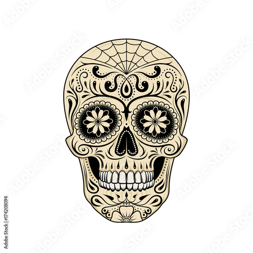 Graphic illustration of sugar skull