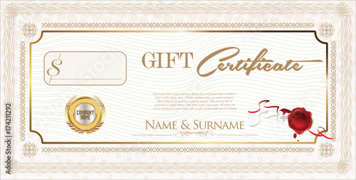 Gift certificate retro design template vector illustration