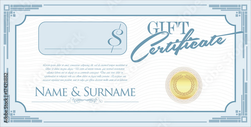 Gift certificate retro design template vector illustration