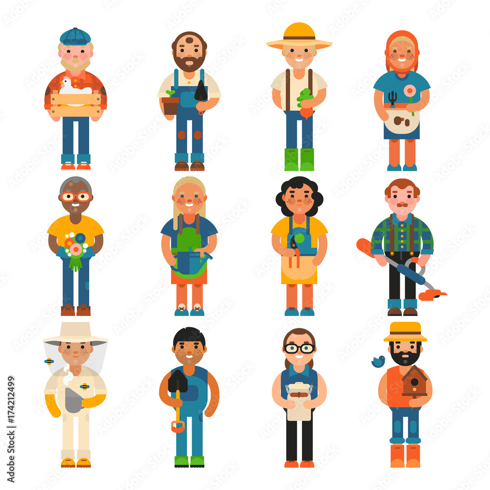 Farmer worker people character agriculture person profession farming life vector illustration. Farmer worker people character agriculture person profession farming life vector illustration.