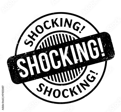 Shocking rubber stamp. Grunge design with dust scratches. Effects can be easily removed for a clean, crisp look. Color is easily changed.