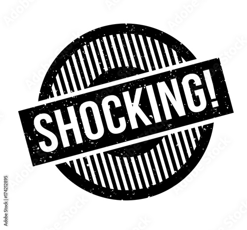 Shocking rubber stamp. Grunge design with dust scratches. Effects can be easily removed for a clean, crisp look. Color is easily changed.