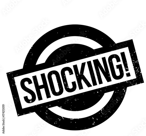 Shocking rubber stamp. Grunge design with dust scratches. Effects can be easily removed for a clean, crisp look. Color is easily changed.