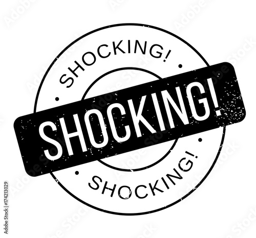 Shocking rubber stamp. Grunge design with dust scratches. Effects can be easily removed for a clean, crisp look. Color is easily changed.