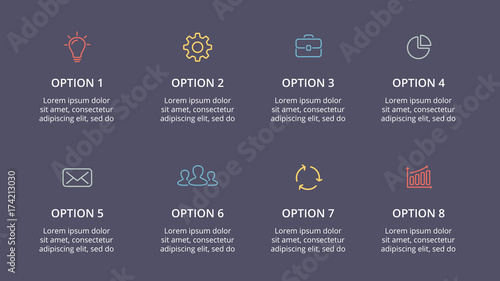 Vector circle arrows infographic  cycle diagram  graph  presentation chart. Business concept with 8 options  parts  steps  processes.