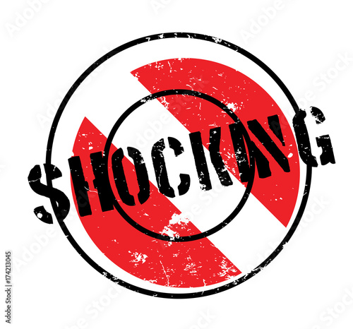 Shocking rubber stamp. Grunge design with dust scratches. Effects can be easily removed for a clean, crisp look. Color is easily changed.