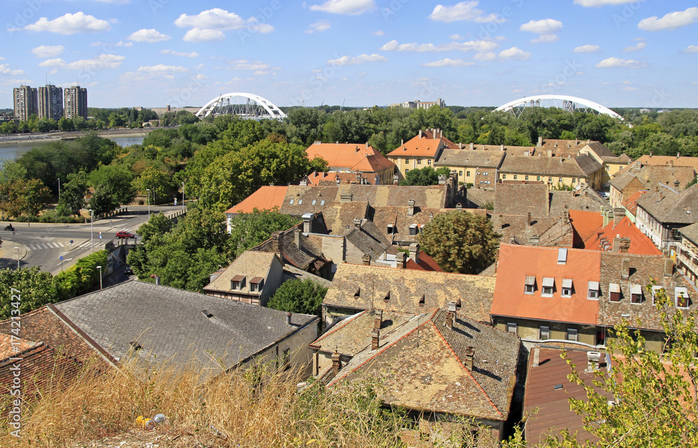 cityscape of Novi Sad, Serbia. view from the Petrovaradin fortress