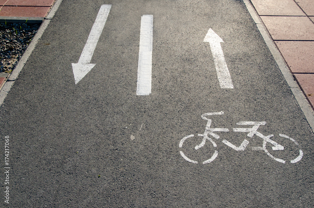 Fototapeta premium Gray bike path