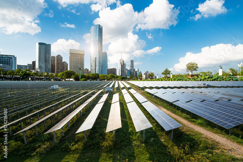 Photography Shanghai urban landscape, landmarks and solar panels