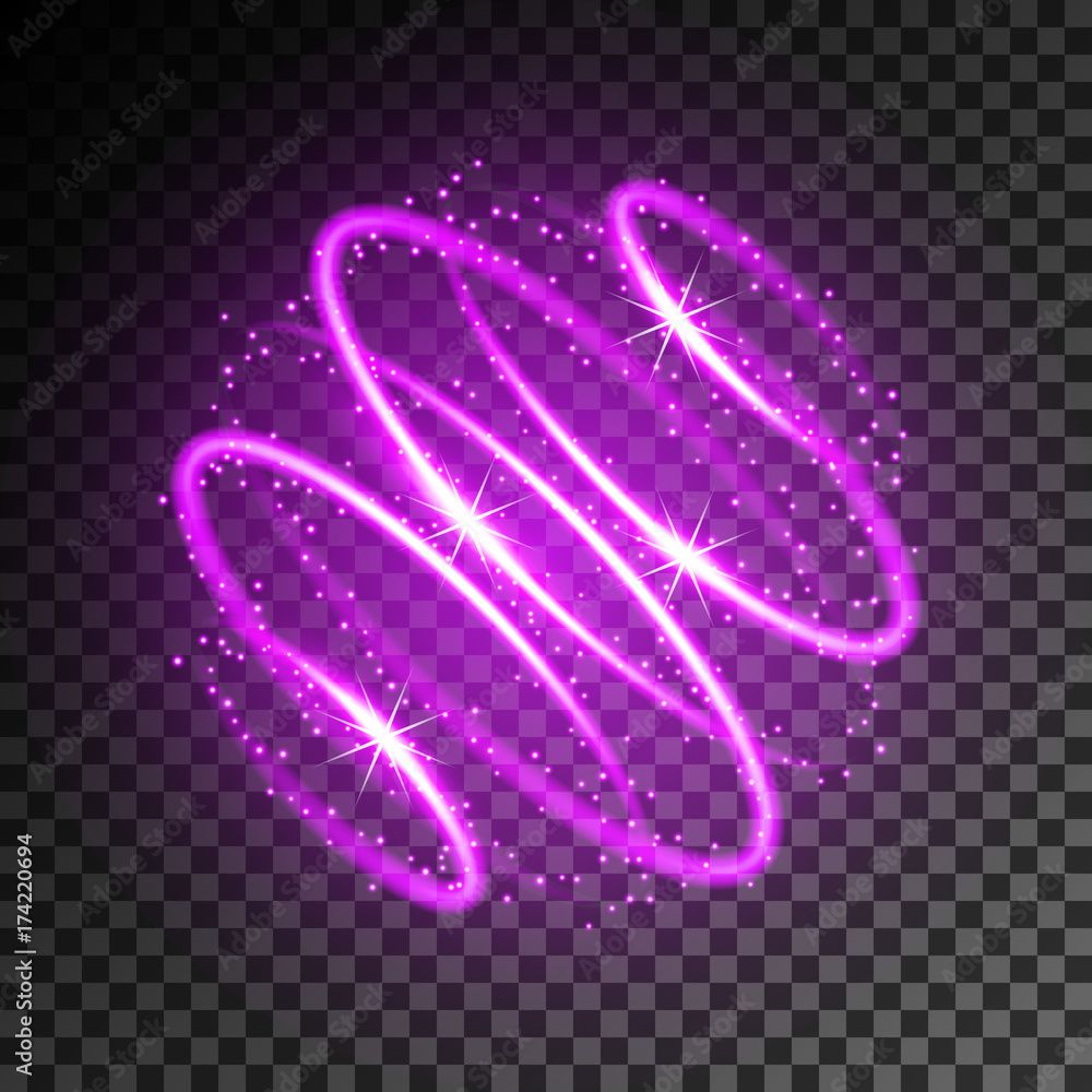 Abstract neon light effect on transparent background. Vector Illustration Abstract neon light effect on transparent background. Vector Illustration