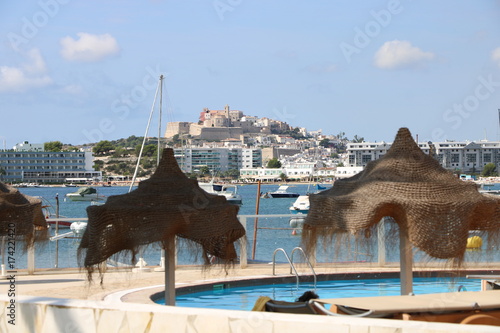 Stupenda vista del panorama dell'isola di Ibiza photo