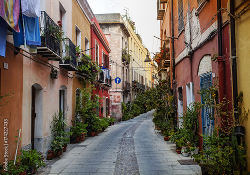 Fototapeta Naklejka Na Ścianę i Meble -  Quartiere Villanova, Cagliari, Sardegna, Italy
