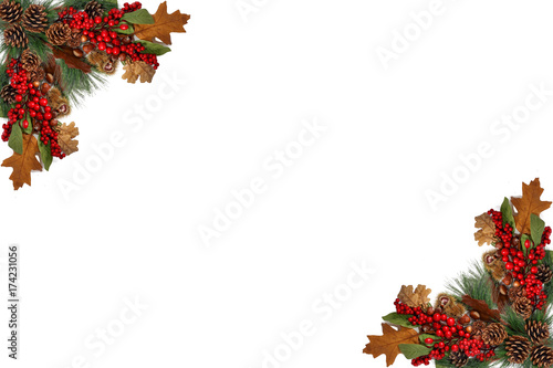 Christmass Background Blank Tag with Festive Boarder