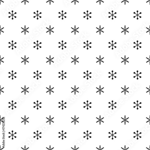 Christmas New Year seamless pattern with snowflakes. Holiday background. Snowflakes. Xmas winter trendy decoration. Festive texture. Hand drawn vector illustration. Snow pattern. Wrapping gift paper.