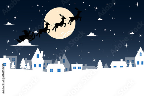 Blue background of santa cl...