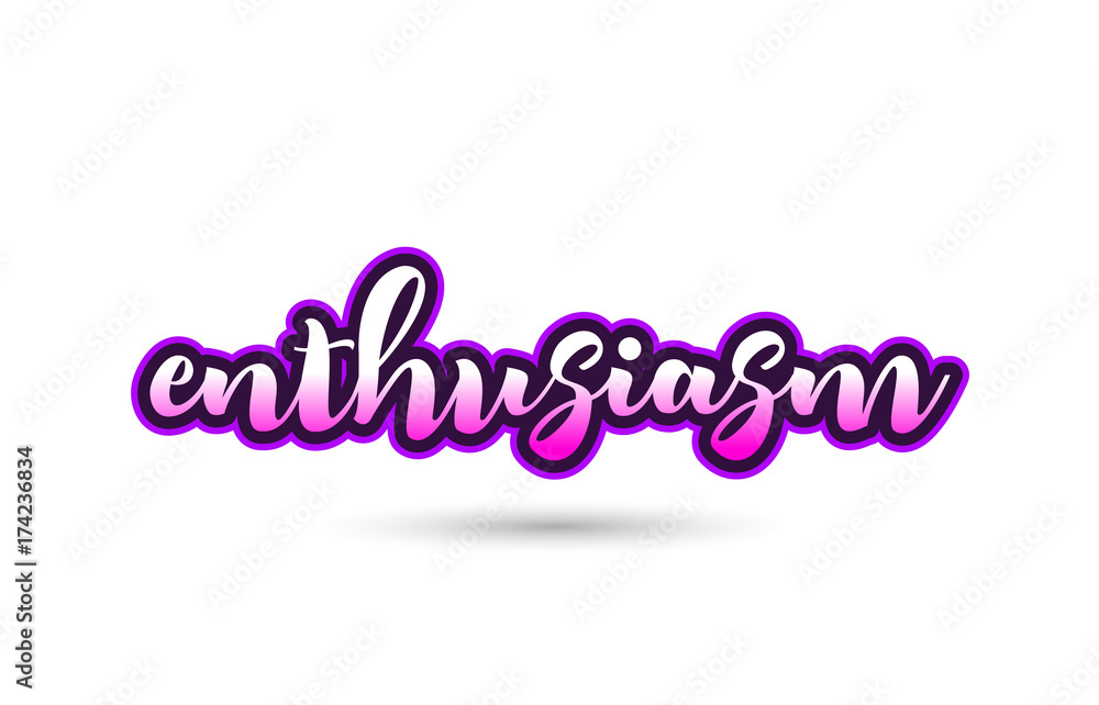 enthusiasm calligraphic pink font text logo icon typography design